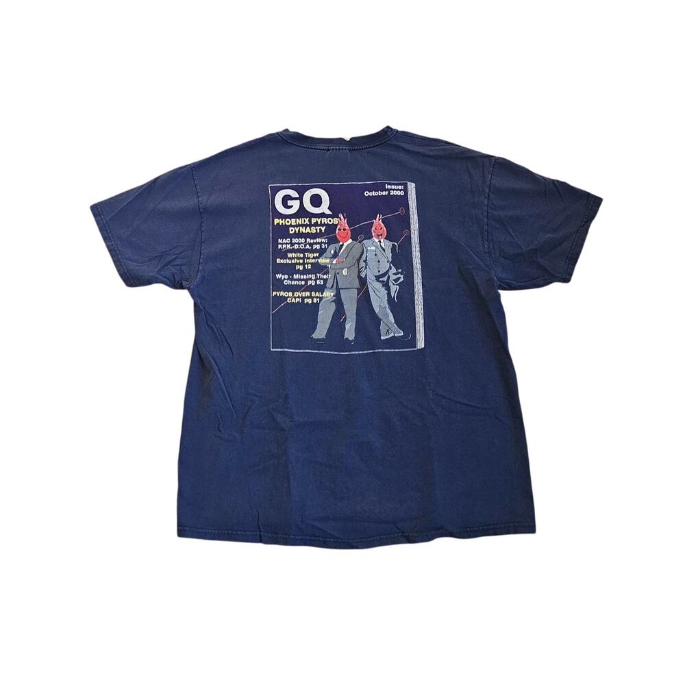 Phoenix Pyros GQ Style T-Shirt Double Sided Navy Blue Sz XL 2000